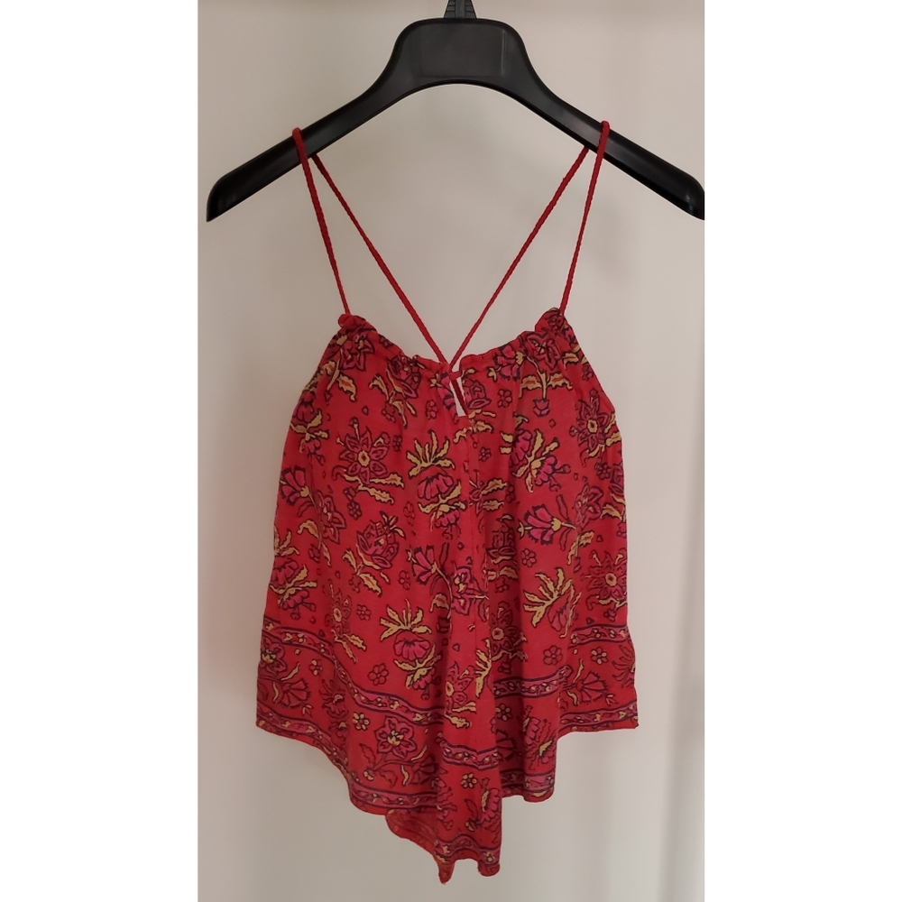 New with tag red floral print  top